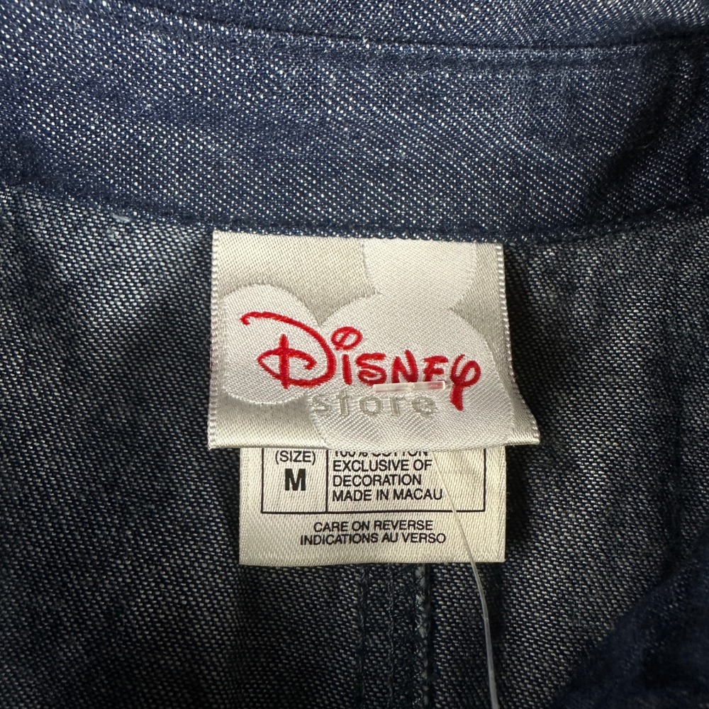 Disney Store Winnie the Pooh Denim Shirt Dress Blue Embroidered NWT Vintage MED - Picture 5 of 7